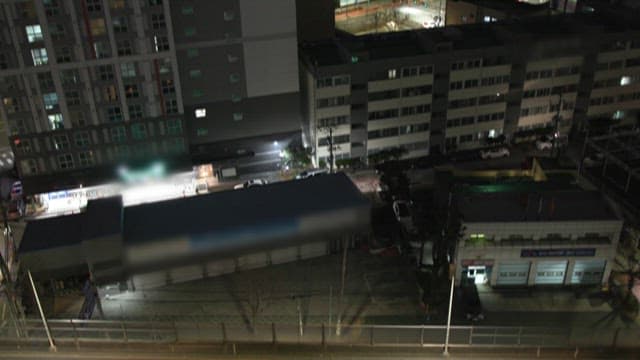 Quiet Night at the Urban Apartment and Buildings