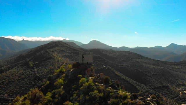 Castle on a mountain with a scenic view
