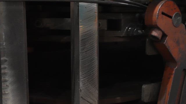 Close-up of industrial machinery in operation