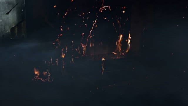 Fire Smoke Leaking from the Door