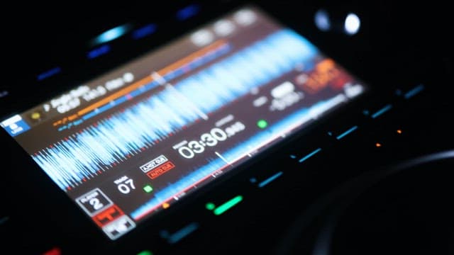 DJ Equipment Screen Showing a Playing Music Track