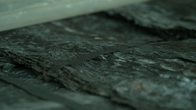 Dried kelp stacked in layers