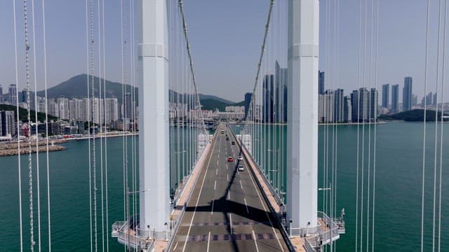 Busan's beautiful suspension bridge, Gwangan Bridge and cityscape