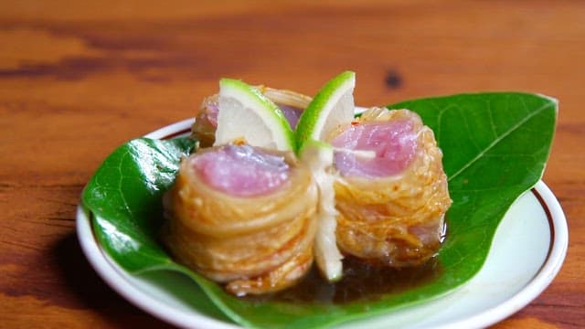 Appetizing and fresh kimchi tuna rolls