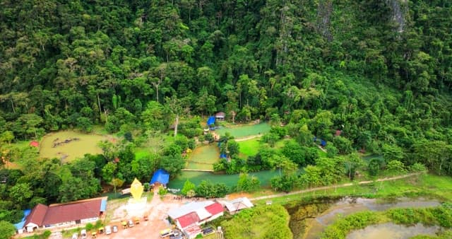 Aerial View of a Lush Tropical Retreat