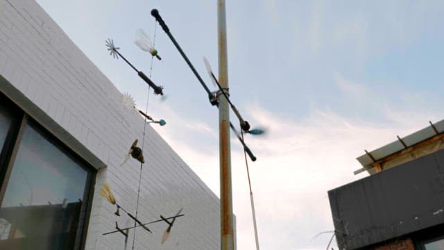 Pinwheel spinning against the sky