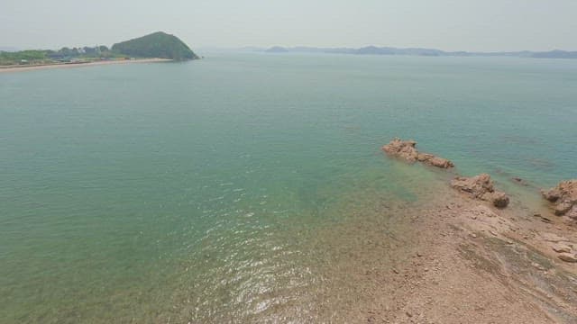 Serene beach with clear blue sea
