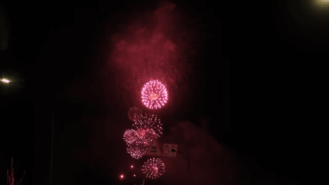 Fireworks lighting up the night sky