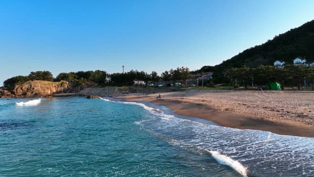 Serene beach with gentle waves