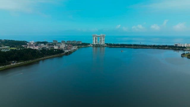 Gyeongpoho Lake scenery, a natural lagoon connected to the sea