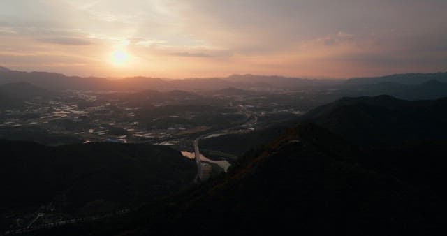 Twilight Over Serene Mountain Landscape