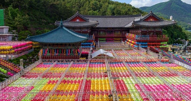 Lotus Lantern Festival commemorating the Buddha's Birthday in a temple