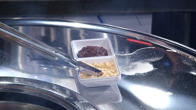 Pork rinds dipped in bean flour