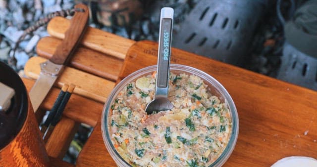 Close-up of Healthy Homemade Dumpling  Filling