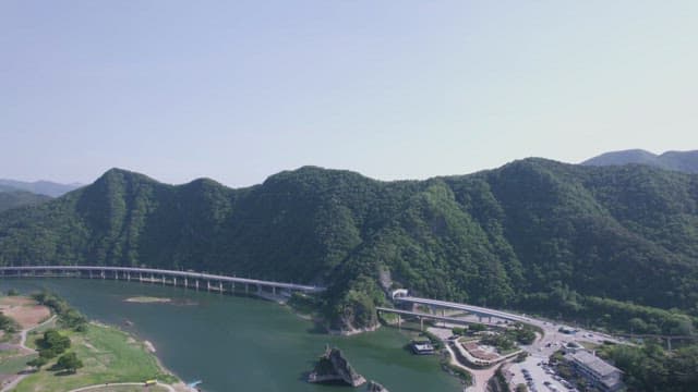 Bridge Crossing through the Side of a Mountain