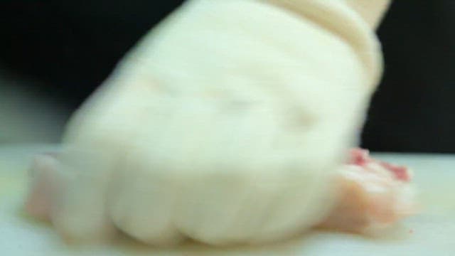 Hand Cutting Pork