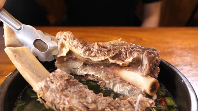 Hearty bowl of galbitang full of nutrients and various ingredients