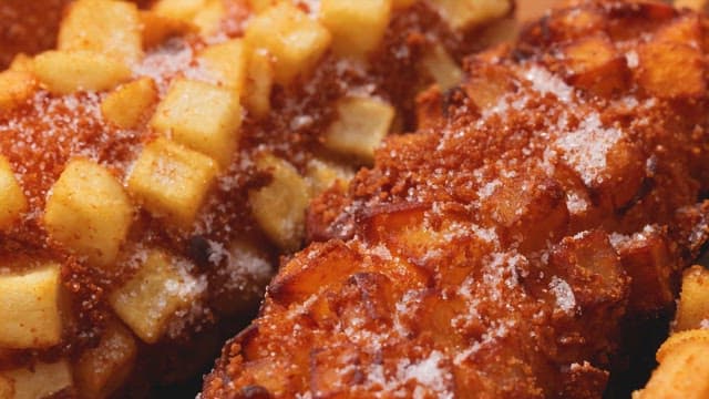 Crispy Potato Hot Dog Drizzled with Ketchup