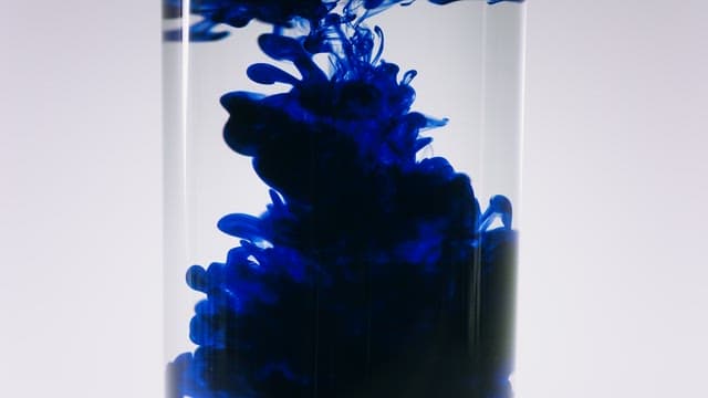 Swirling Blue Ink in Water