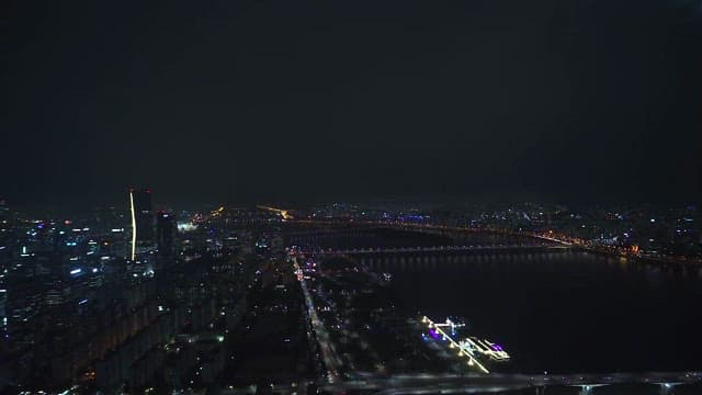 Nighttime View of a Bustling Cityscape