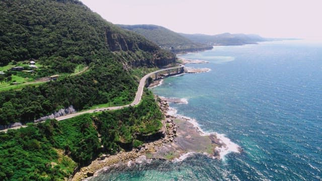 Coastal Road by the Blue Sea