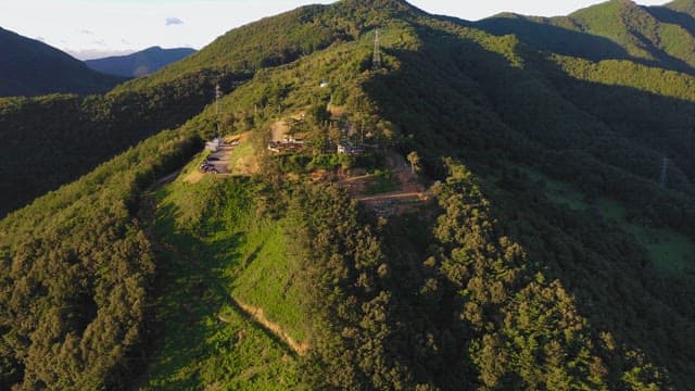 Aerial View of a Mountainous Green Landscape