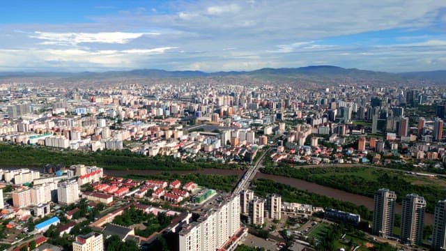 Vast cityscape under the blue sky