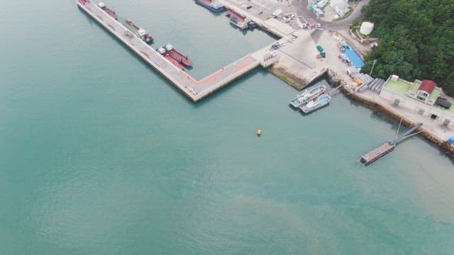 Coastal village with a bustling harbor