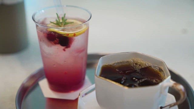 Refreshing Beverages Served on a Tray