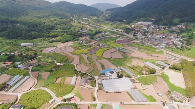 Scenic rural landscape with fields
