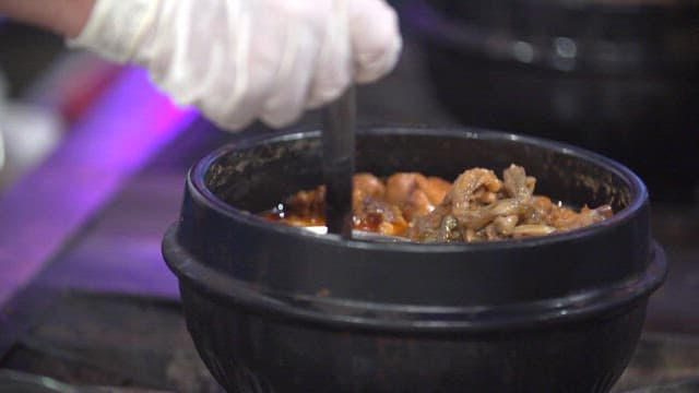 Duck fat removed from duck soup