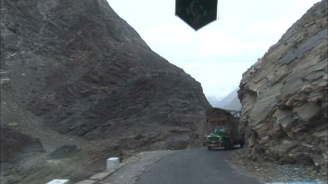 Driving through mountainous terrain
