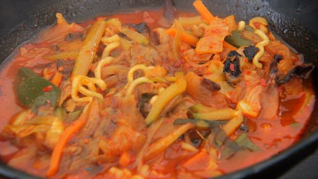 Spicy Jjamppong Ramen and Crispy Pork Tangsuyuk